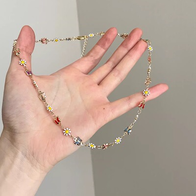 Vintage古着 Flower and butterflies项链