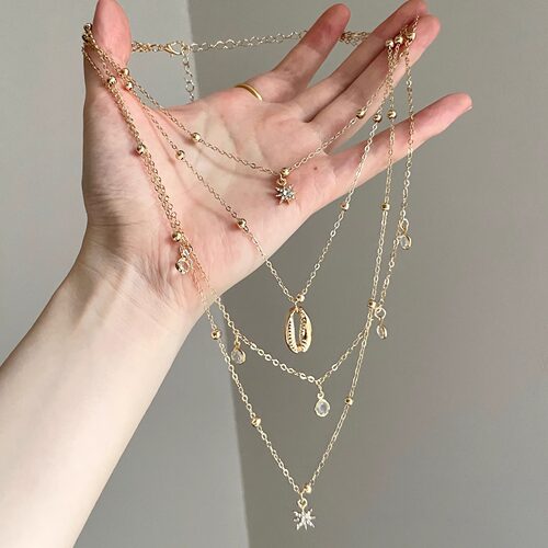 Vintage古着 Six-pointed star fierce sky项链