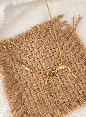 Vintage古着 Simple bow snake bone chain项链