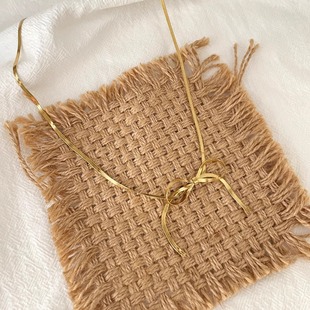 bone Vintage古着 snake bow chain项链 Simple