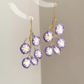 Vintage古着 vine耳饰 leaf Purple rhyme