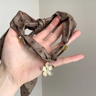 Vintage古着 Wave point camellia丝巾项链