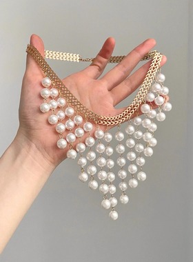 Vintage古着 Golden chain grapes and pearls项链