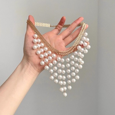 Vintage古着 Golden chain grapes and pearls项链