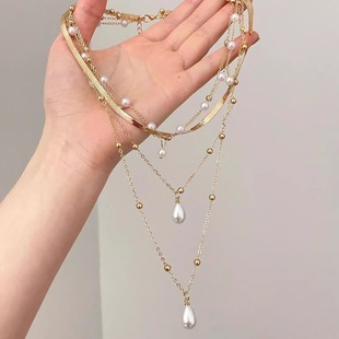 and plated brilliant项链 Gold Vintage古着