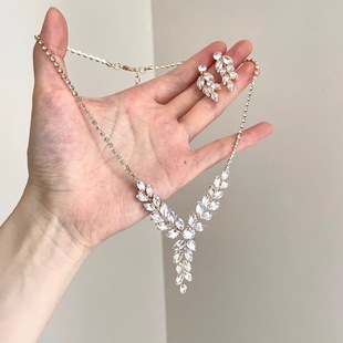 Vintage古着 Court style zircon leaves套装