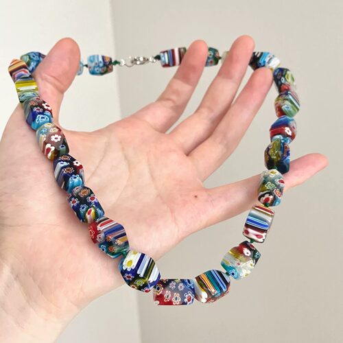 Vintage古着 Thousand-flowered glazed beads项链