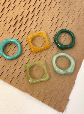 Vintage古着 Irregular acrylic fading套戒