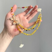 dream Vintage古着 Beaded butterfly项链