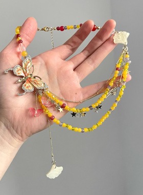 Vintage古着 Beaded dream butterfly项链