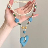 Dopamine Volcanic Stone Vintage古着 Blue Heart项链