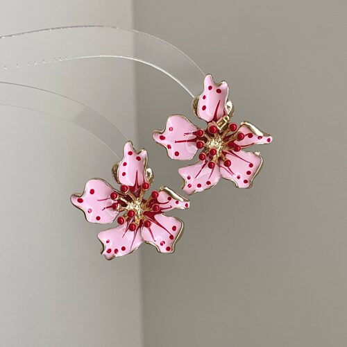 Vintage古着 Cherry Petal Red耳饰