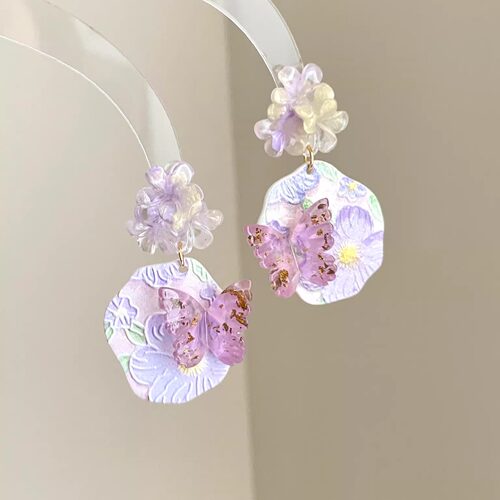 Vintage古着 Butterfly bloom spring耳饰