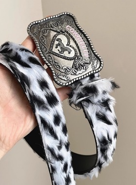 Vintage古着 Silver-spotted leopard belt腰带
