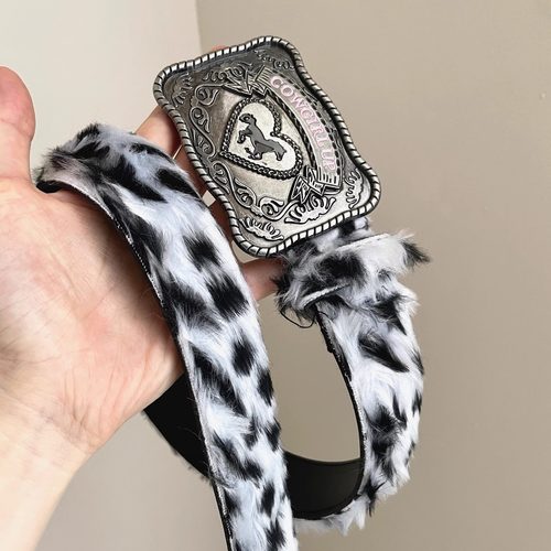 Vintage古着 Silver-spotted leopard belt腰带