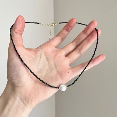 Vintage古着 Black spical pearl项链