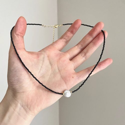 Vintage古着 Black spical pearl项链