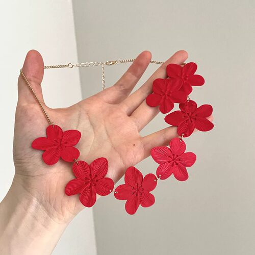 Vintage古着 Folded red flowers套装