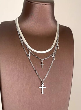 Vintage古着 Plain circle cross项链