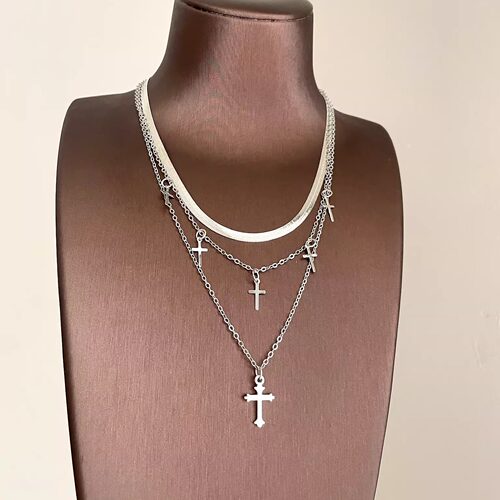 Vintage古着 Plain circle cross项链