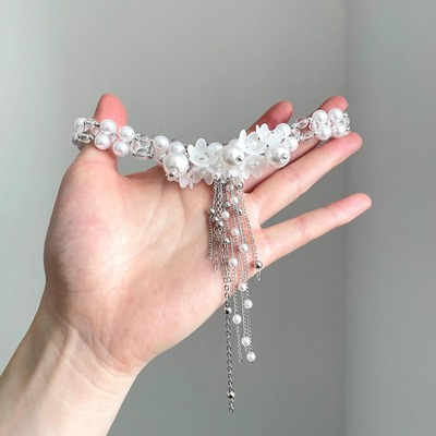 Vintage古着 Crystal lotus tassel项链