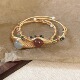 Vintage古着 agate手镯 edged Twin gold