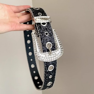 Vintage古着 Rhinestone sequin belt腰带