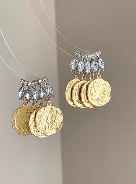 Vintage古着 Folded coins耳饰