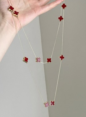 Vintage古着 The dream of four-leaf clover项链