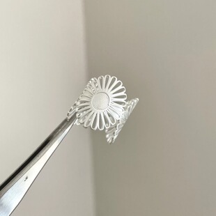 Vintage古着 Daisy petal silver shadow戒指