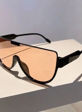 Monoblock Semi-round Sunglasses Half Frame Outdoor Oversized