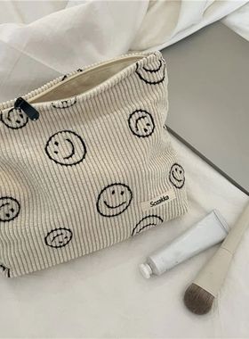 Makeup Bag Large Checkered Cosmetic Bag Capacity Travel Toil