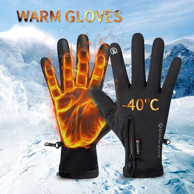 Motorcycle Gloves Winter Thermal Fleece Lined Winter Water R