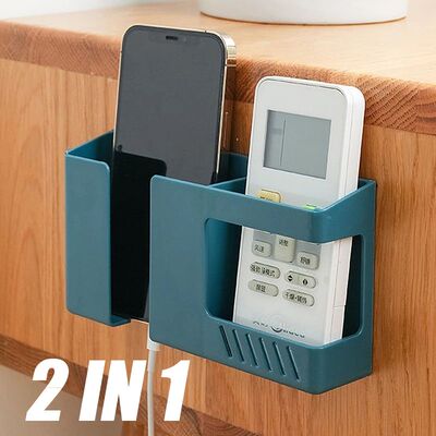 2 In 1 Wall-mounted Mobile Phone Remote Control Storage Box