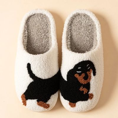 Cartoon Cute and Interesting Dachshund Dog Women Slippers In