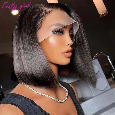 Clearance Sale Human Hair Bob Wig 13x4 Straight Lace Frontal