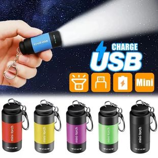Rechargeable Flashlight LED Mini Fla Outdoor Pocket Keychain