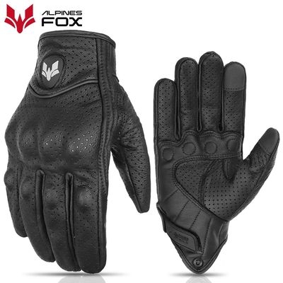 2023 Summer New Vintage Leather Motorcycle Gloves Men Black