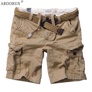 ABOORUN Men's Summer Cargo Shorts Multi Pockets Camouflage R