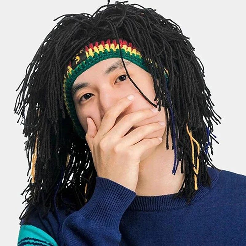 Unisex Synthetic False Braid Dreadlock Wig Beanie Caps Handm