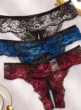 Sexy Crotchless Thongs Invisible Lace Underwear Women Comfor