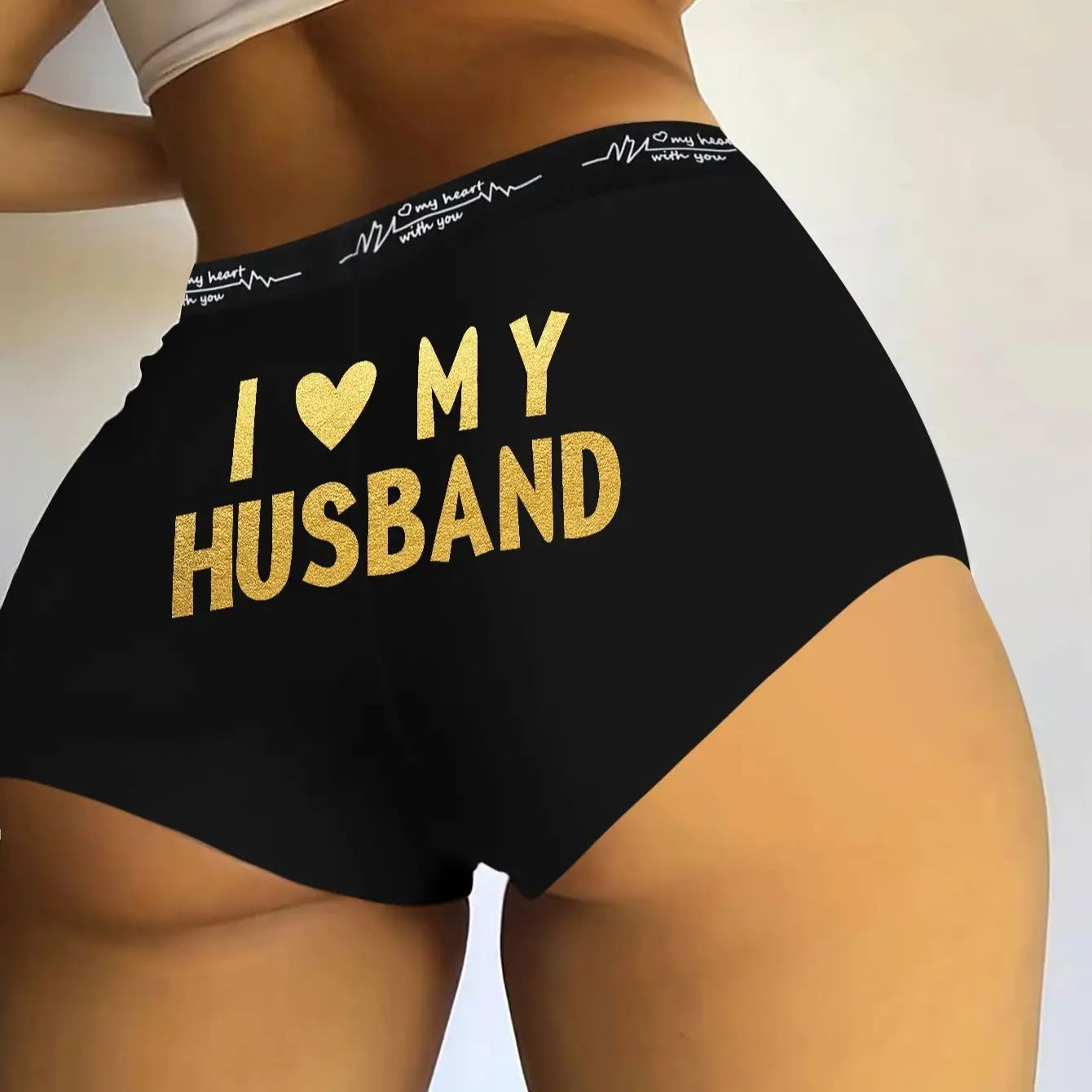 Varsbaby Cheeky Boyshort with I Love My Husband Prints Under