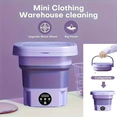 8L Portable Small Foldable Washing Machine with Spin Dryer F