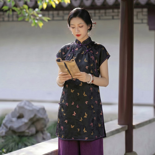 【锦程赋】260419S新中式国风一字襟简约百搭无袖太太服奥黛