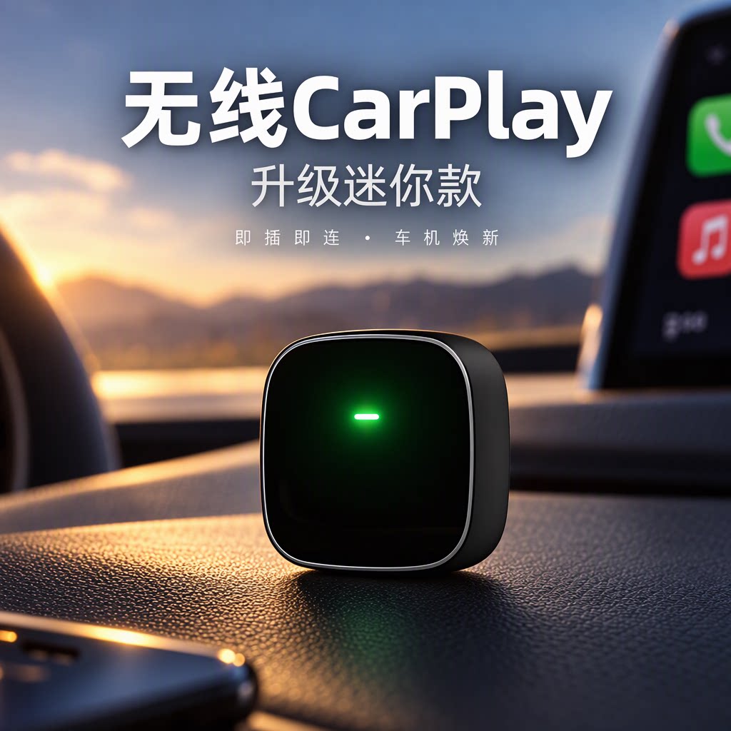 新款有线转无线CarPlay盒子适用于苹果奔驰e车载奥迪互联智能通用