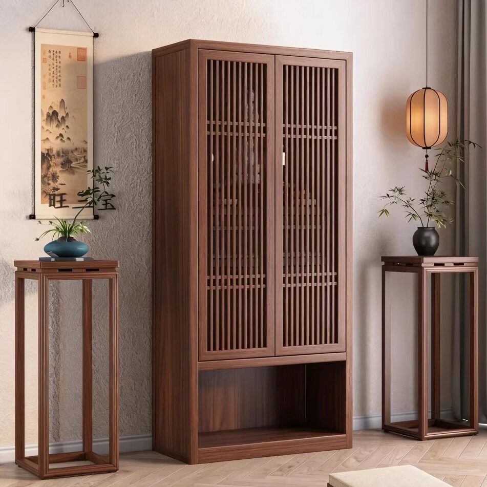 实木佛龛家用带门立柜神楼神龛柜带门菩萨祖先财神供桌神台柜佛柜