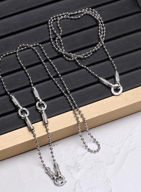 特价保色万能扣钛钢圆珠金属链佛牌链子单挂三挂配链挂链项链男女