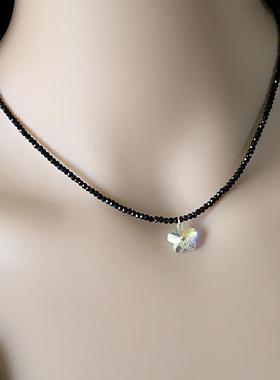 时尚水晶锁骨链脖子颈带简约个性项圈短超闪锆石项链女潮网红颈链