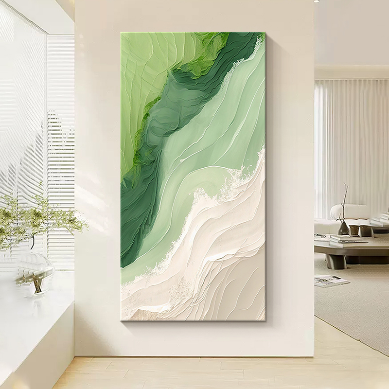 北欧奶油风玄关装饰画简约抽象艺术挂画立体砂岩肌理走廊过道壁画图片