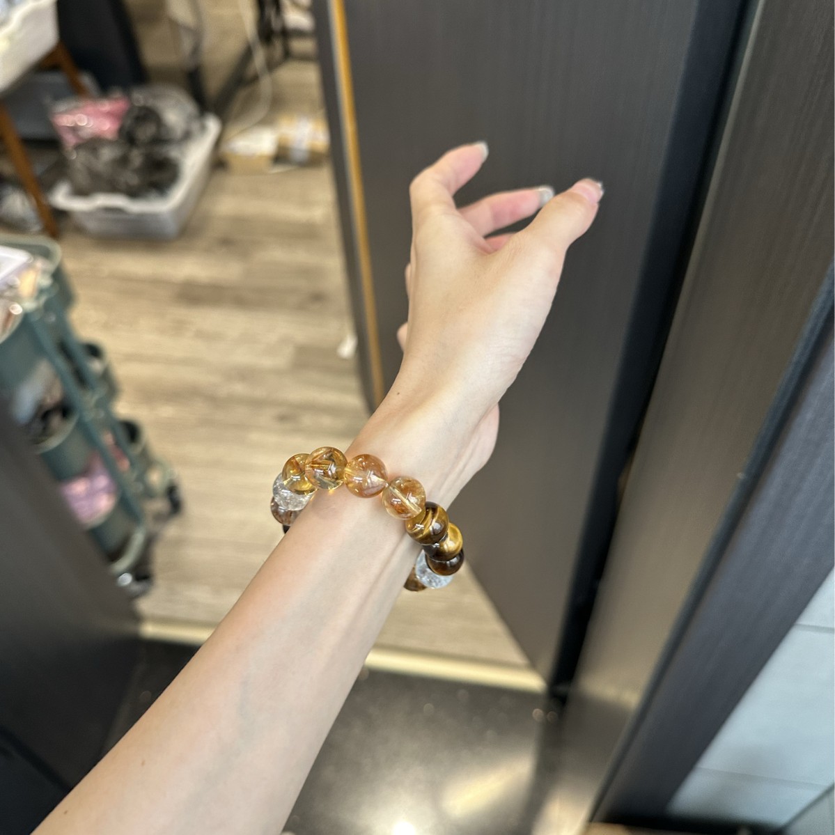 天然水晶手链男女黄虎眼黑金超七